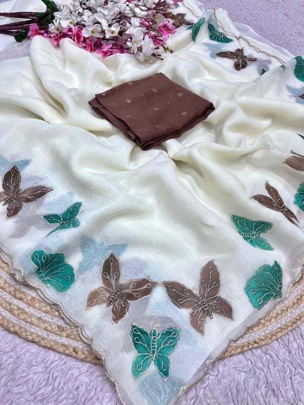 Vastrangan carnchy chiffon ridhima sarees wholesale sarees